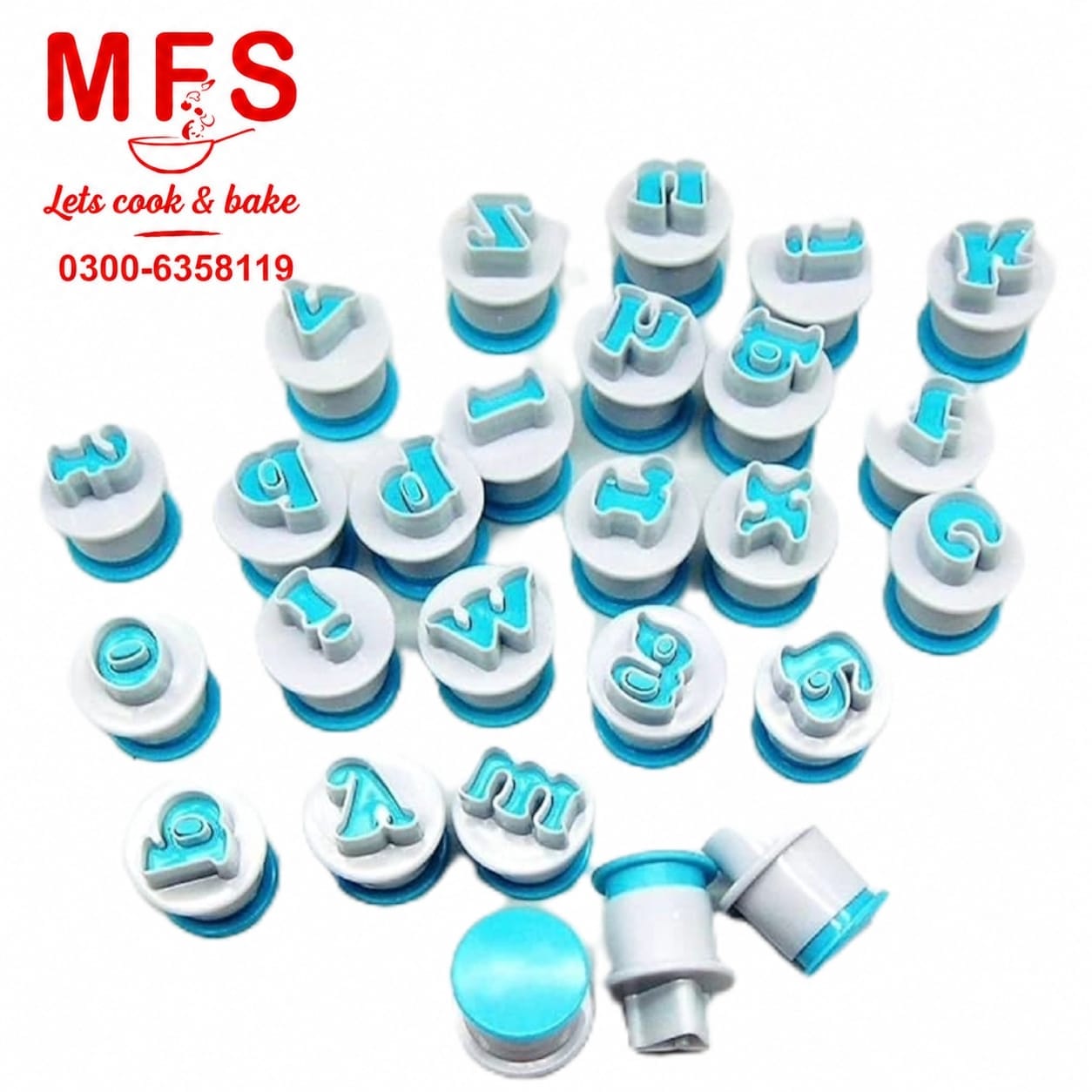 Upper case Alphabets Fondant Plunger Cutter 26Pcs Set Plastic