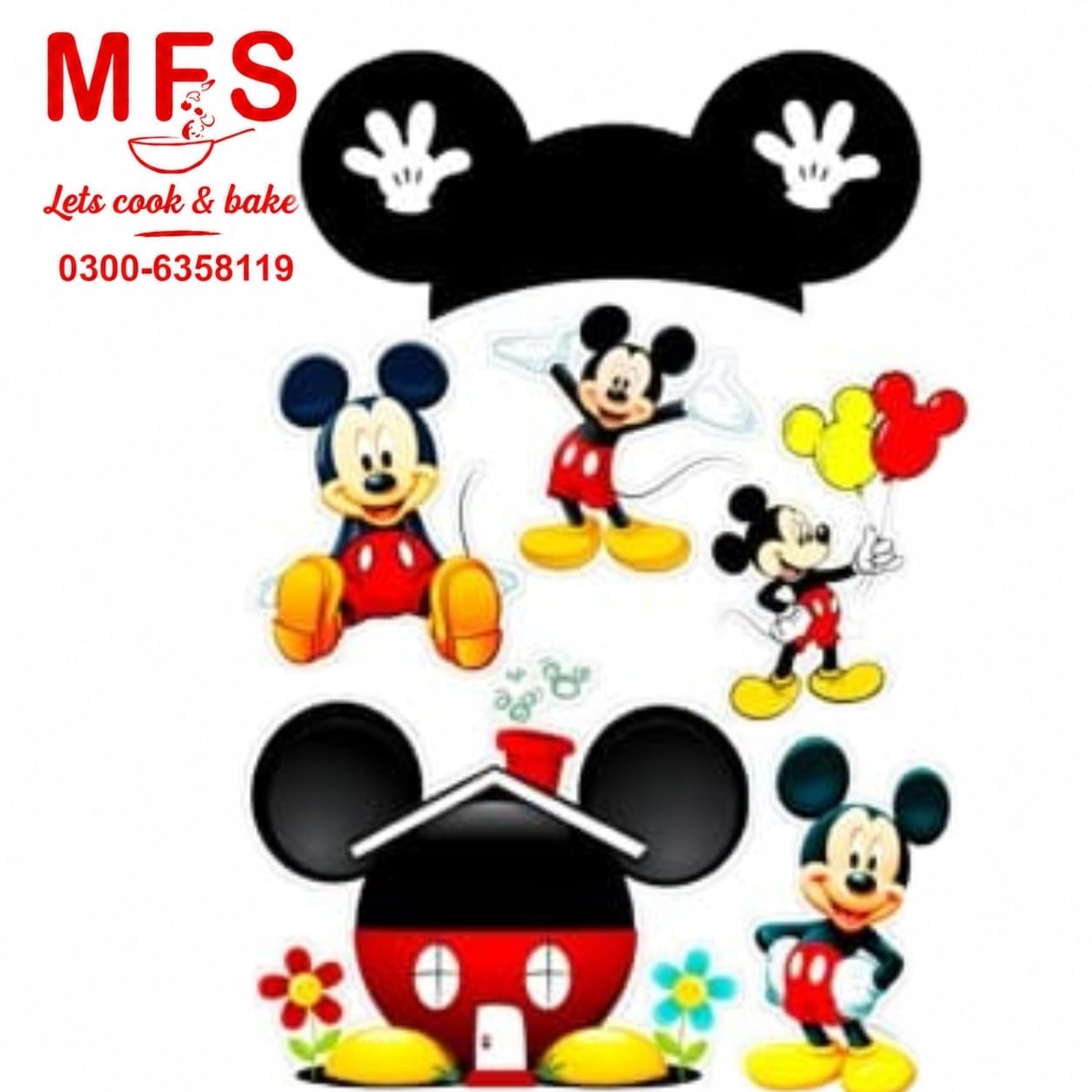 MIckey Mouse Birthday Theme Cake Topper