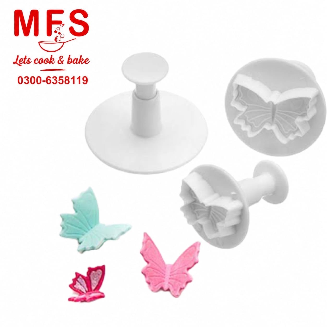 Butterfly Fondant & Cookie Plunger Cutter 3Pcs Set