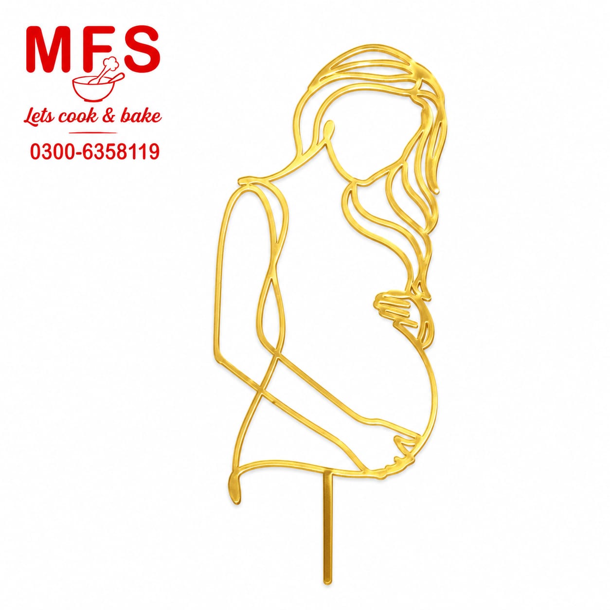 Pregnant Mum Silhouette Cake Topper