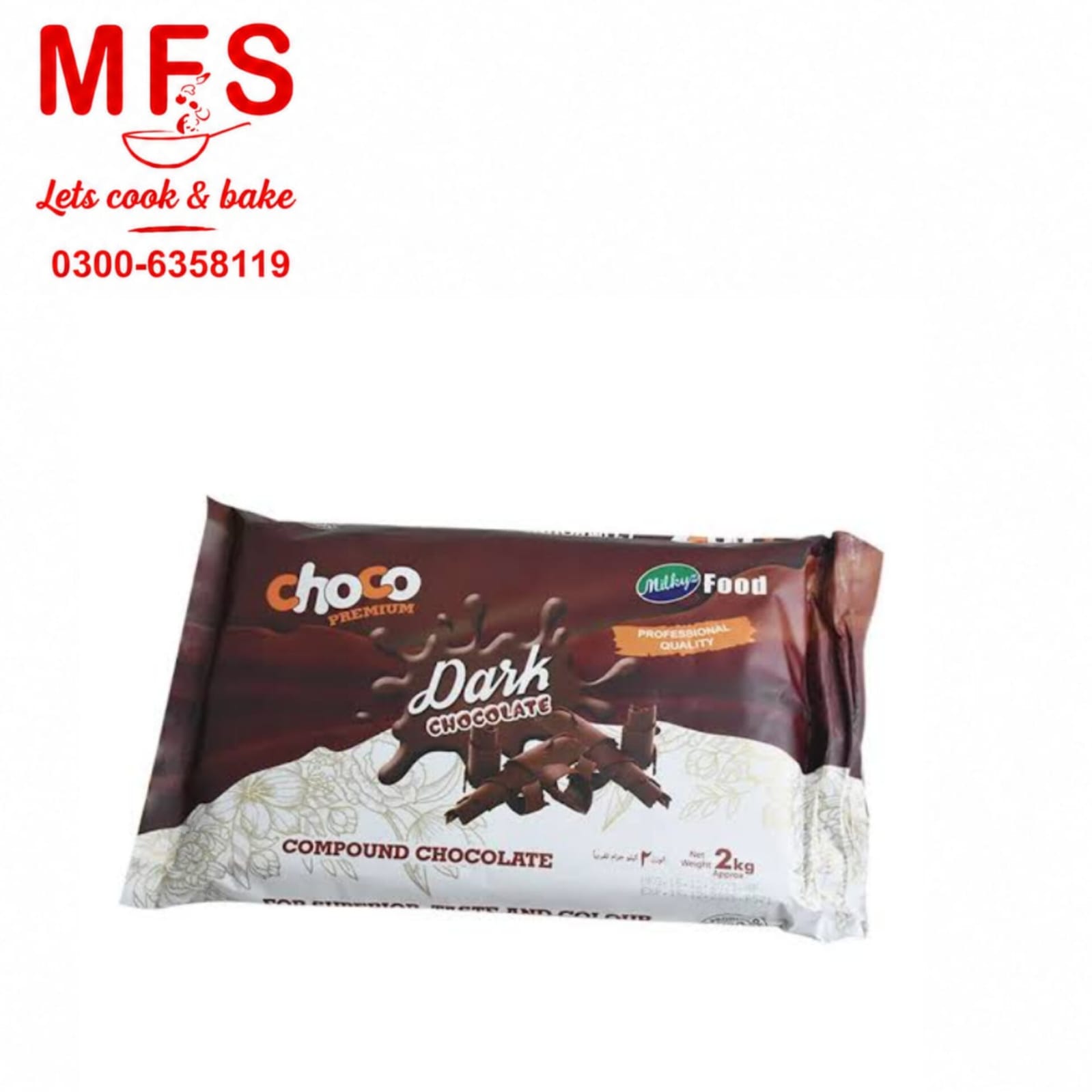 Slab chocolate 2kg  Dark  MIlkyz Foods