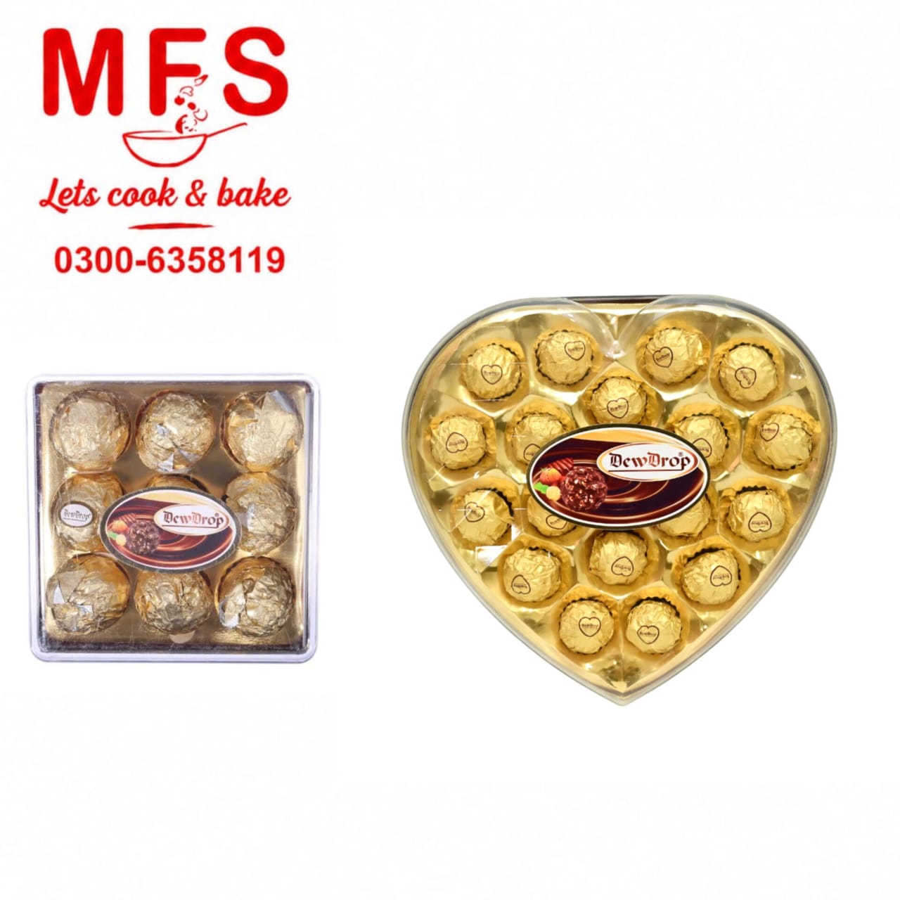 Dew Drop Ferrero Rocher heart shaped & square