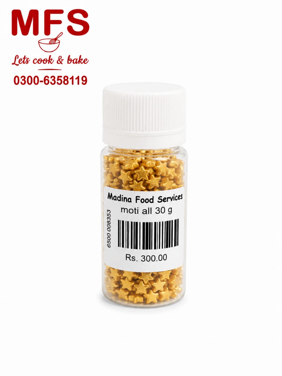 Gold star sprinkles 30gm