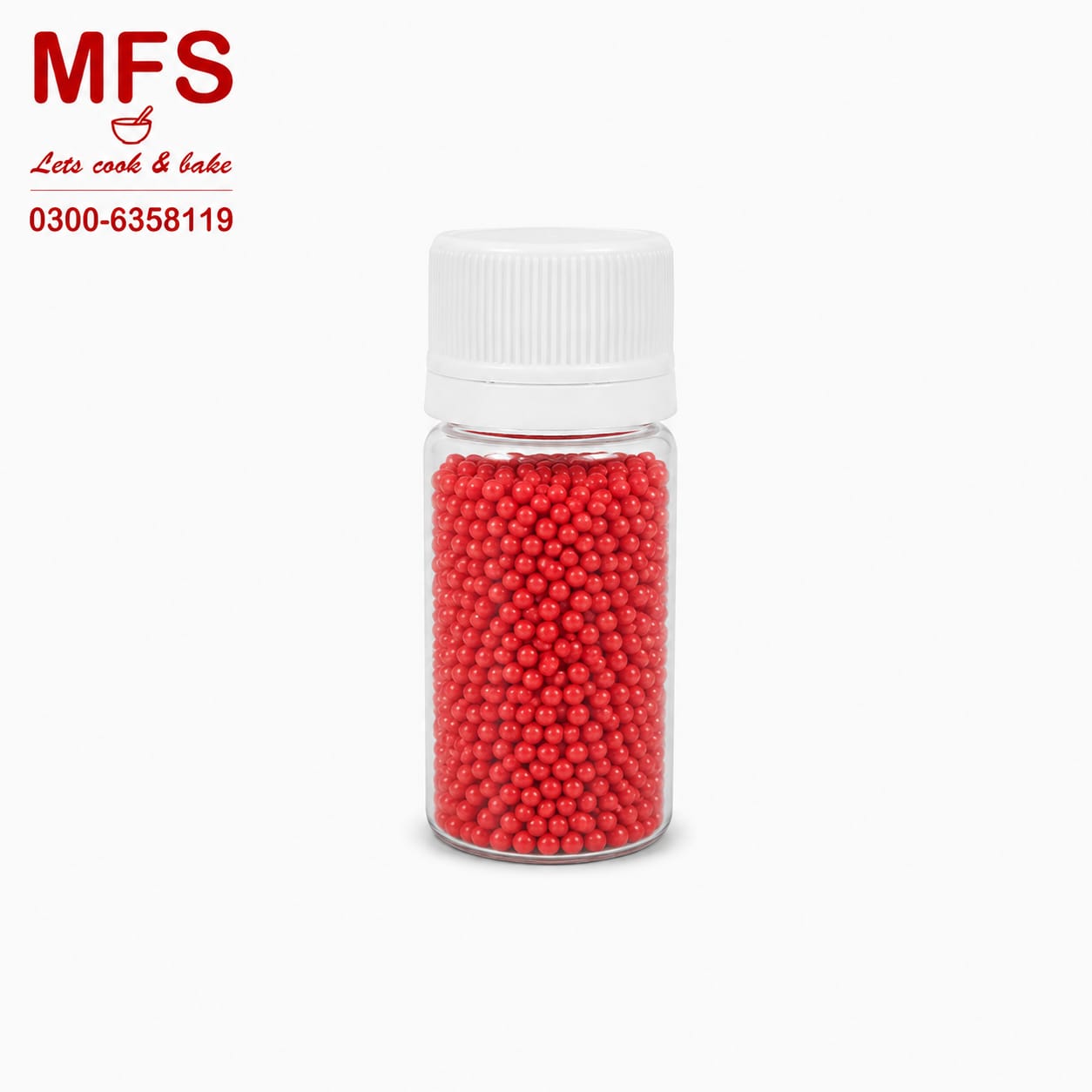 4mm Red Pearls Sprinkles 30gm