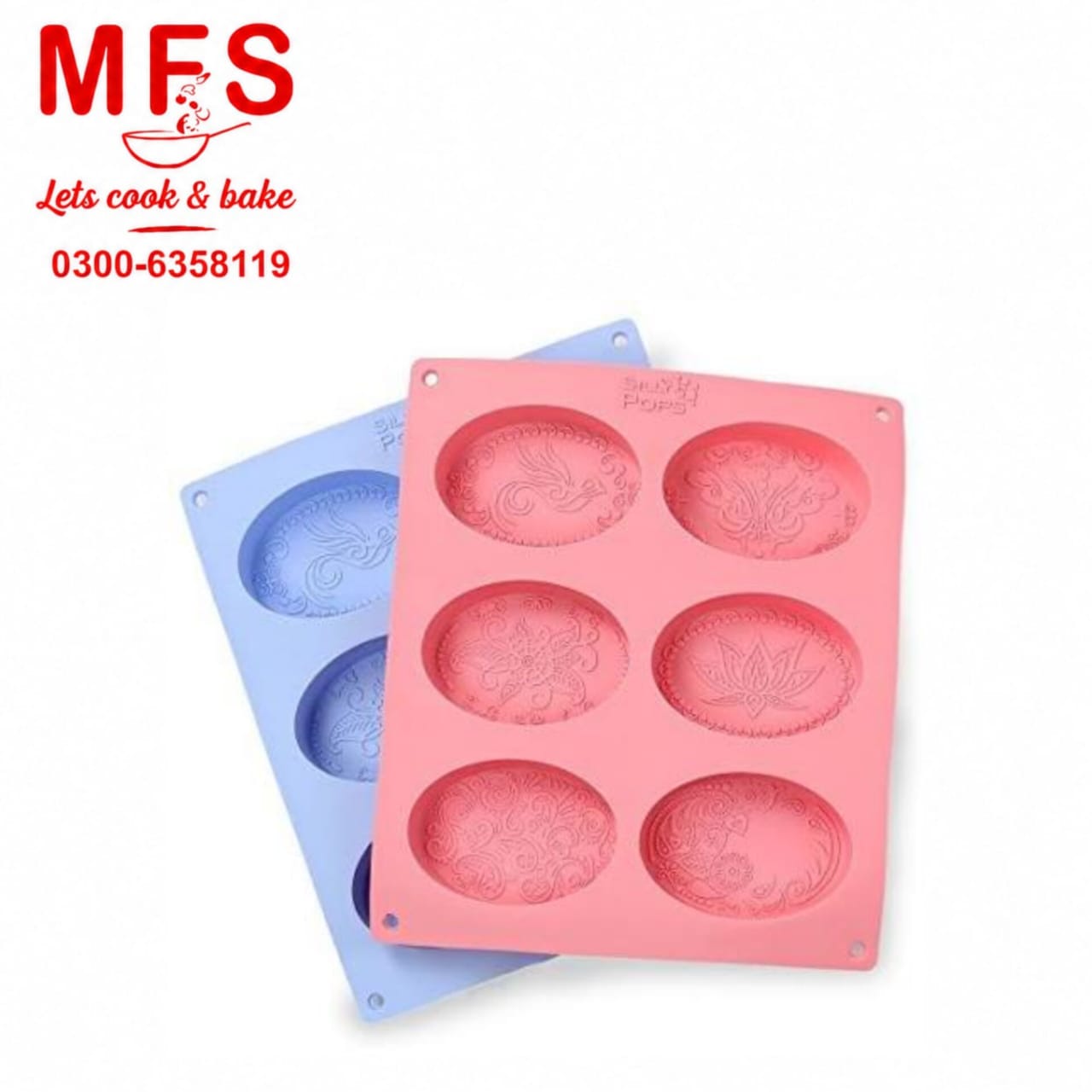 6 Cavity Oval Shape Silicone Soap Mold