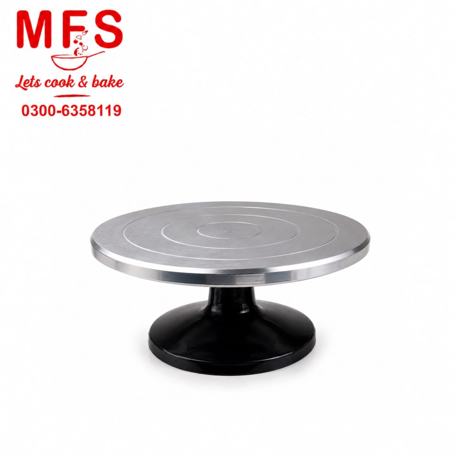 Metal Cake Rotating Turntable  30cm silver