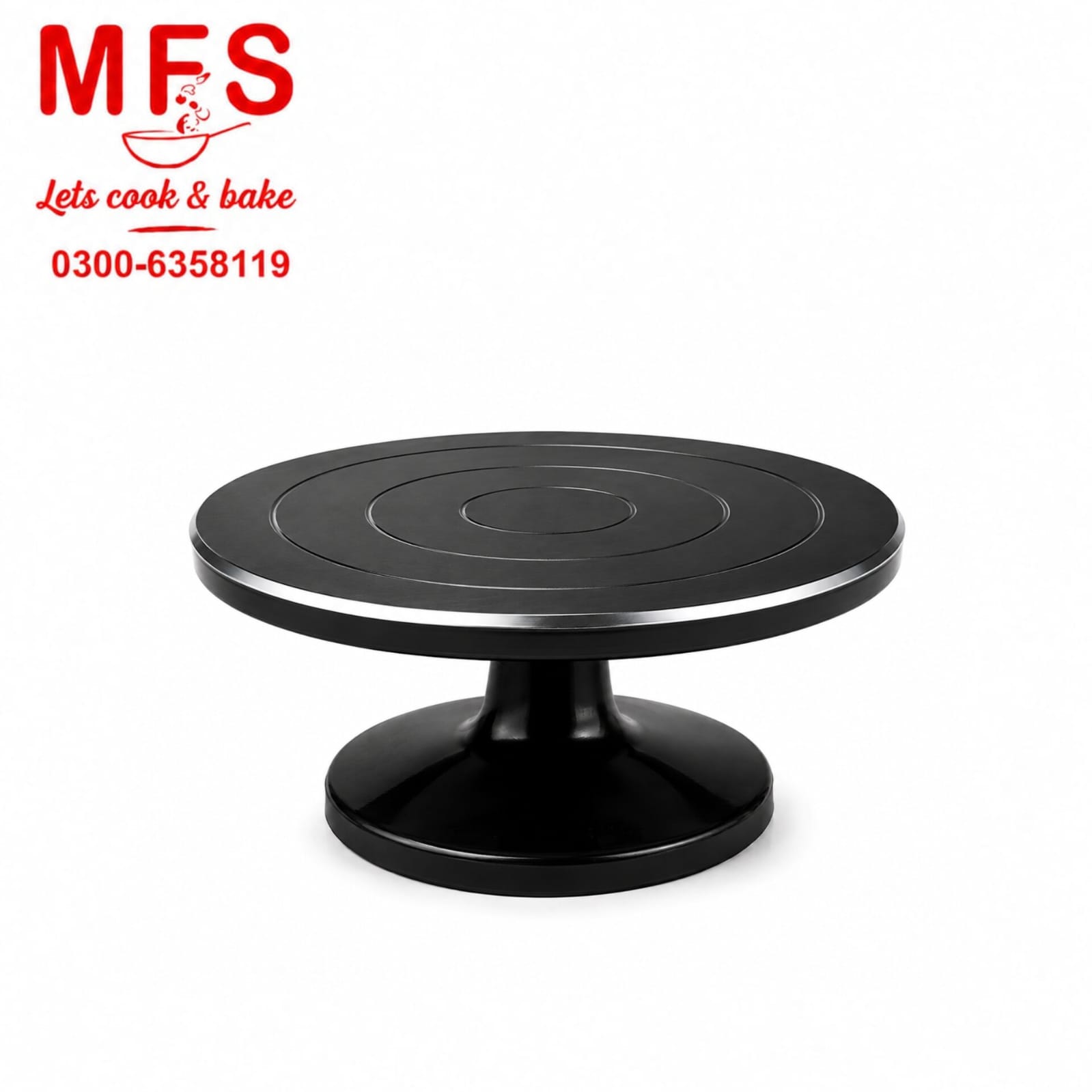 Metal Cake Rotating Turntable  30cm  Black