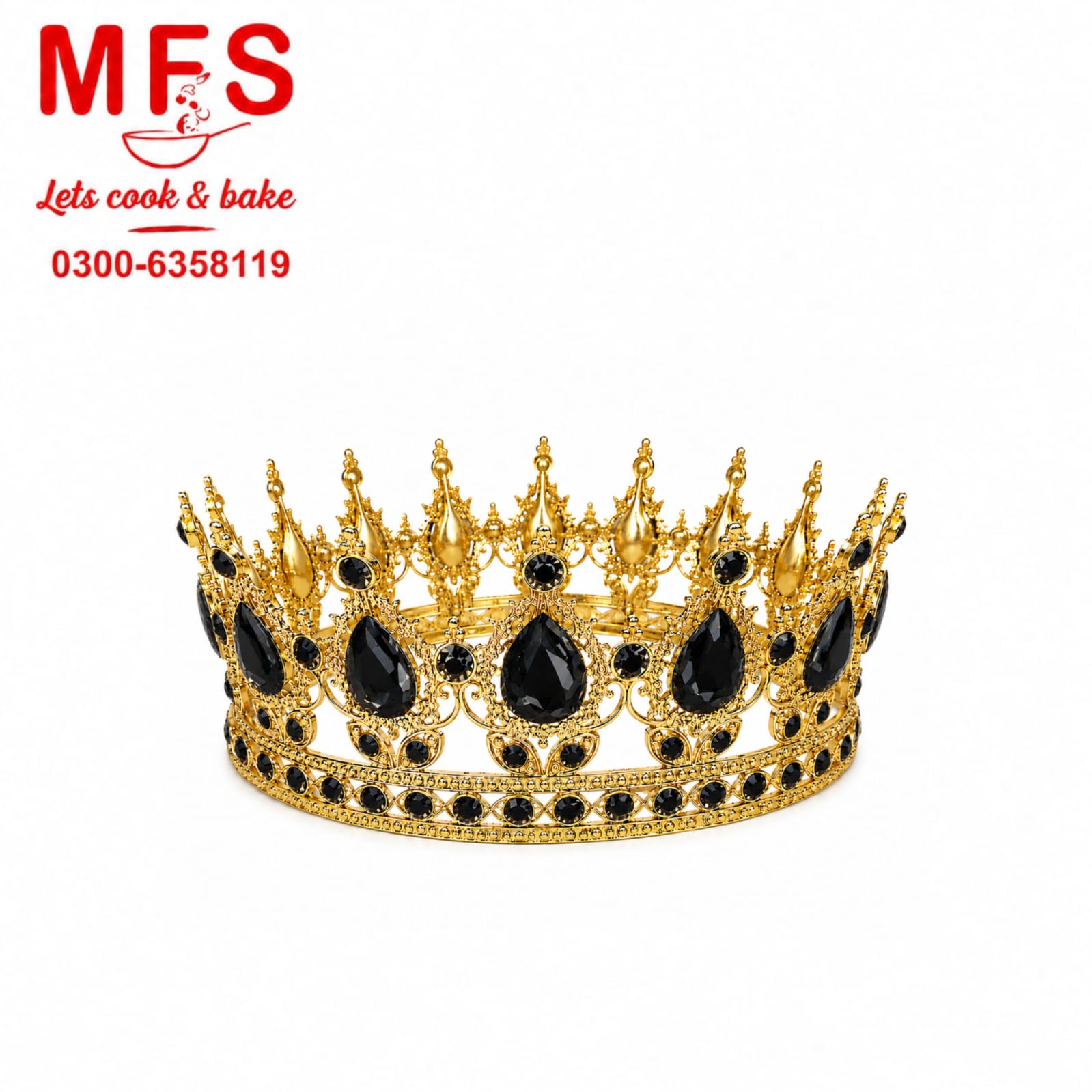 Royal King Black Rhinestone Crown for Men, Wedding, Costume