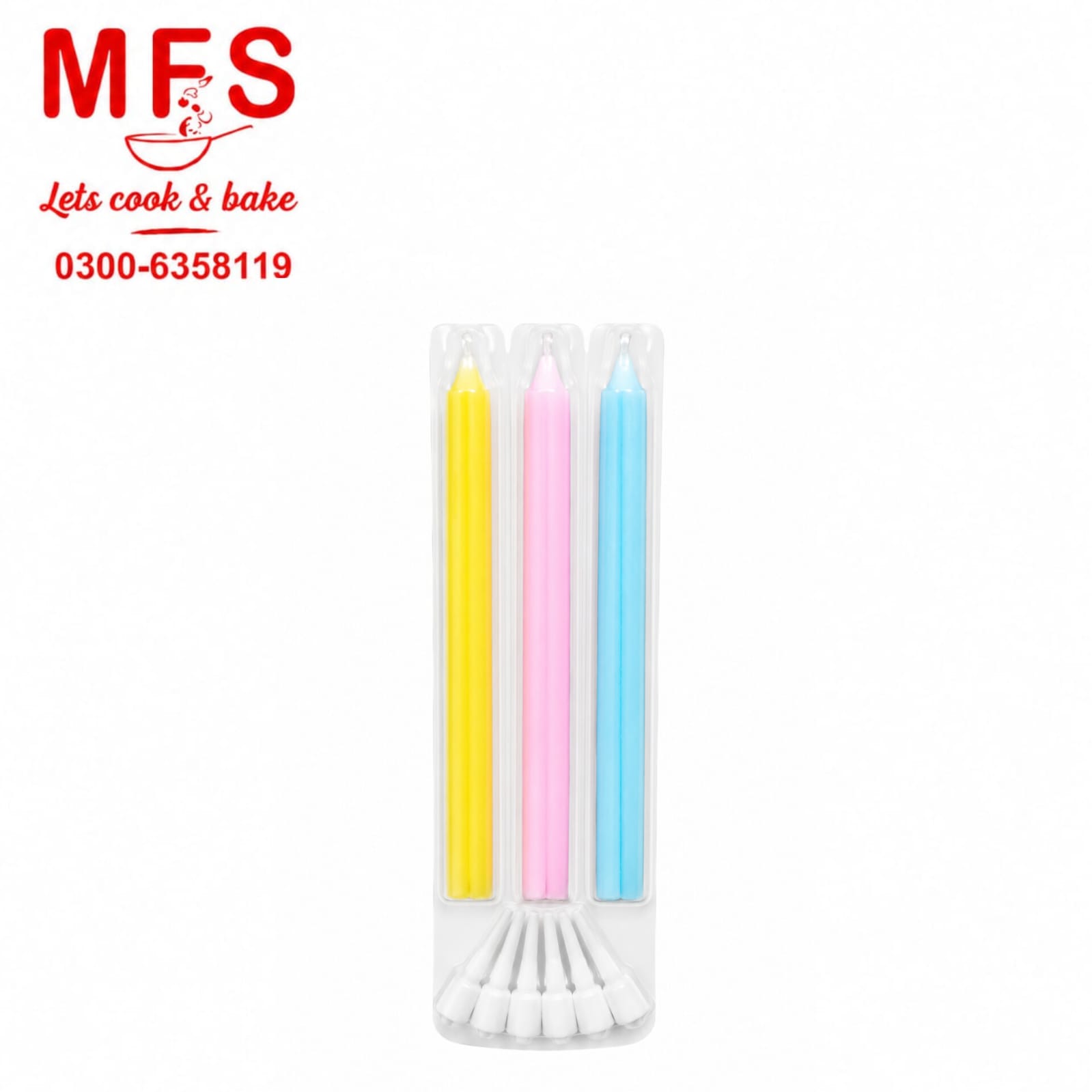 Multicoloured Pencil Shaped Candles For Birthday Cake