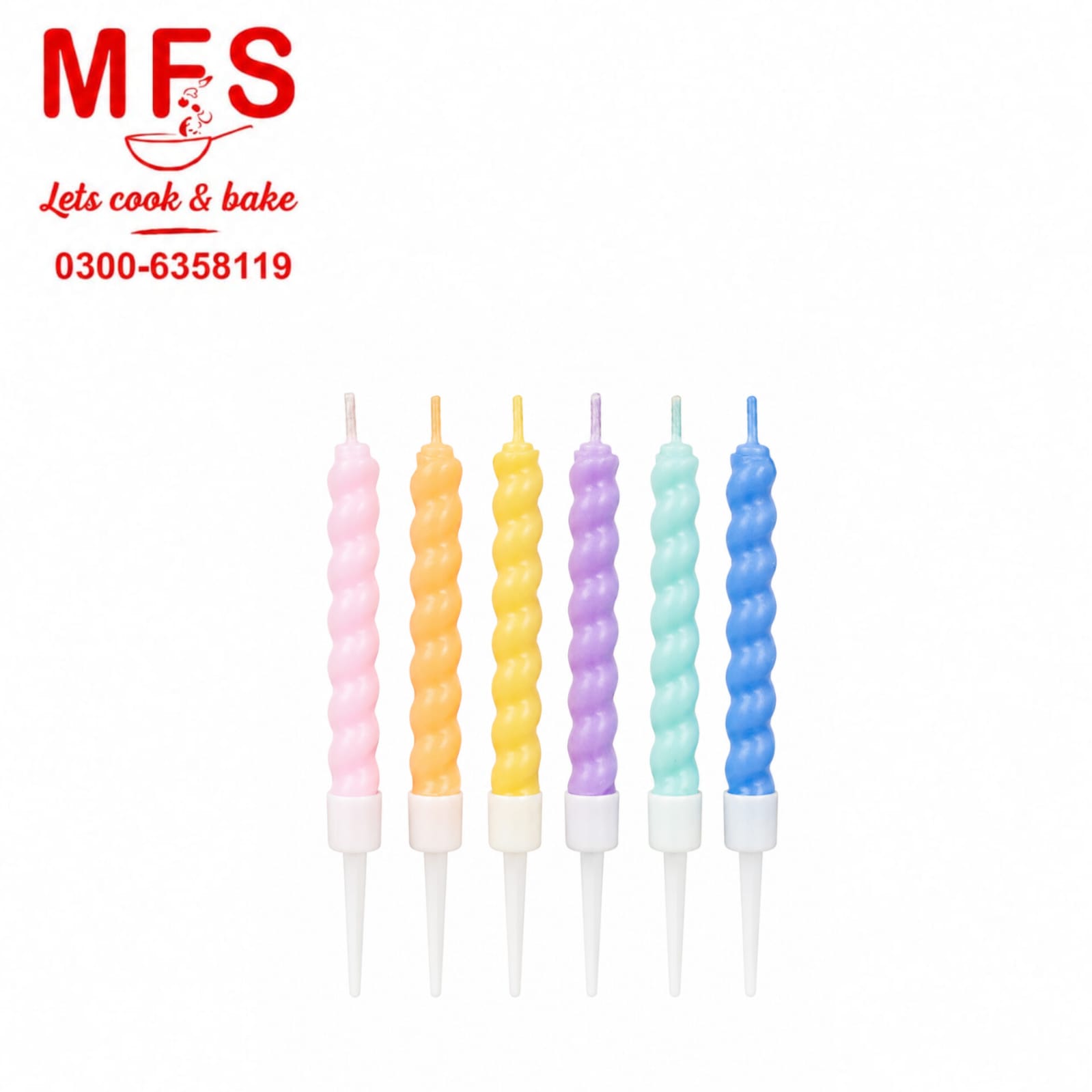 spiral birthday candles 6pcs
