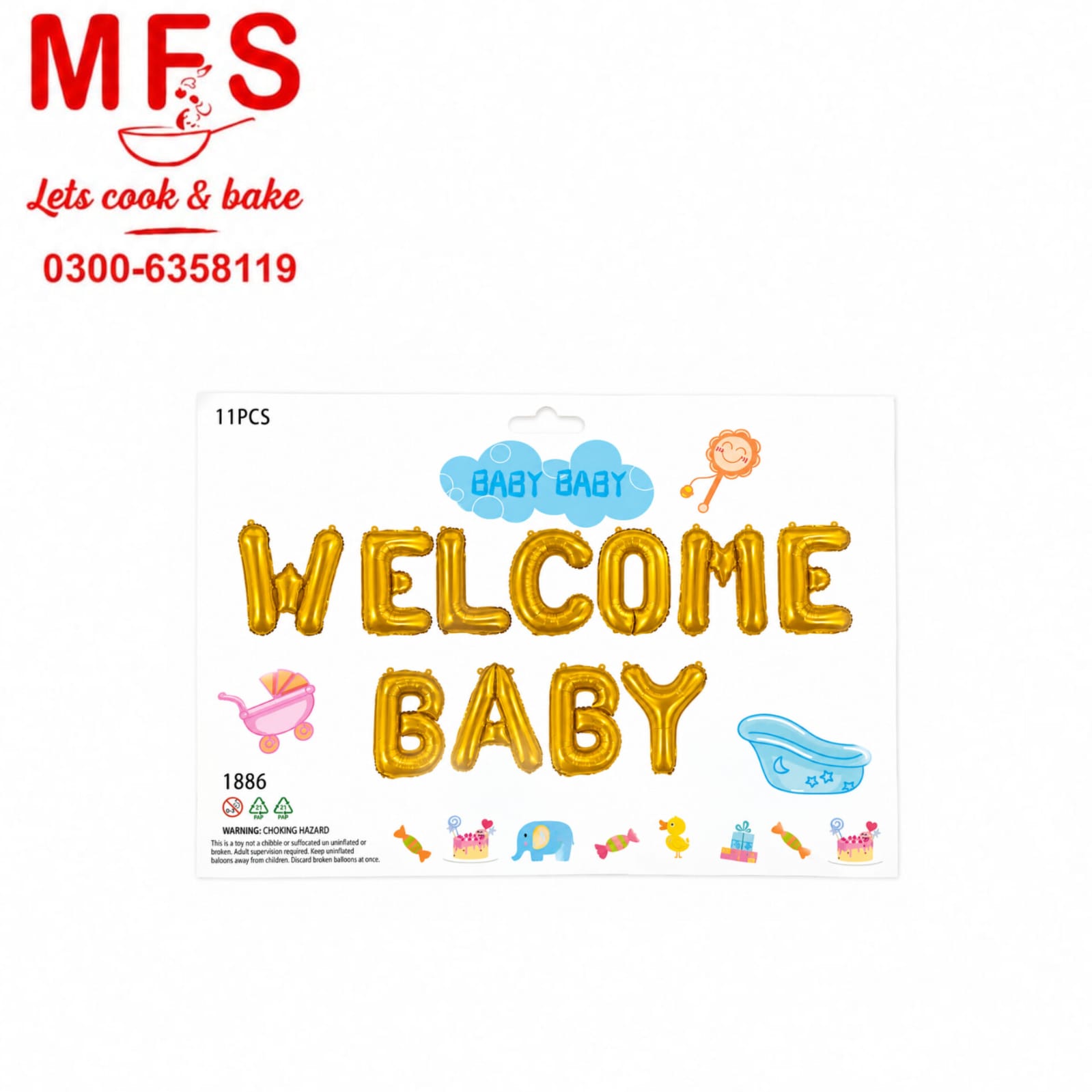 Welcome Baby Letter Foil Balloon Banner