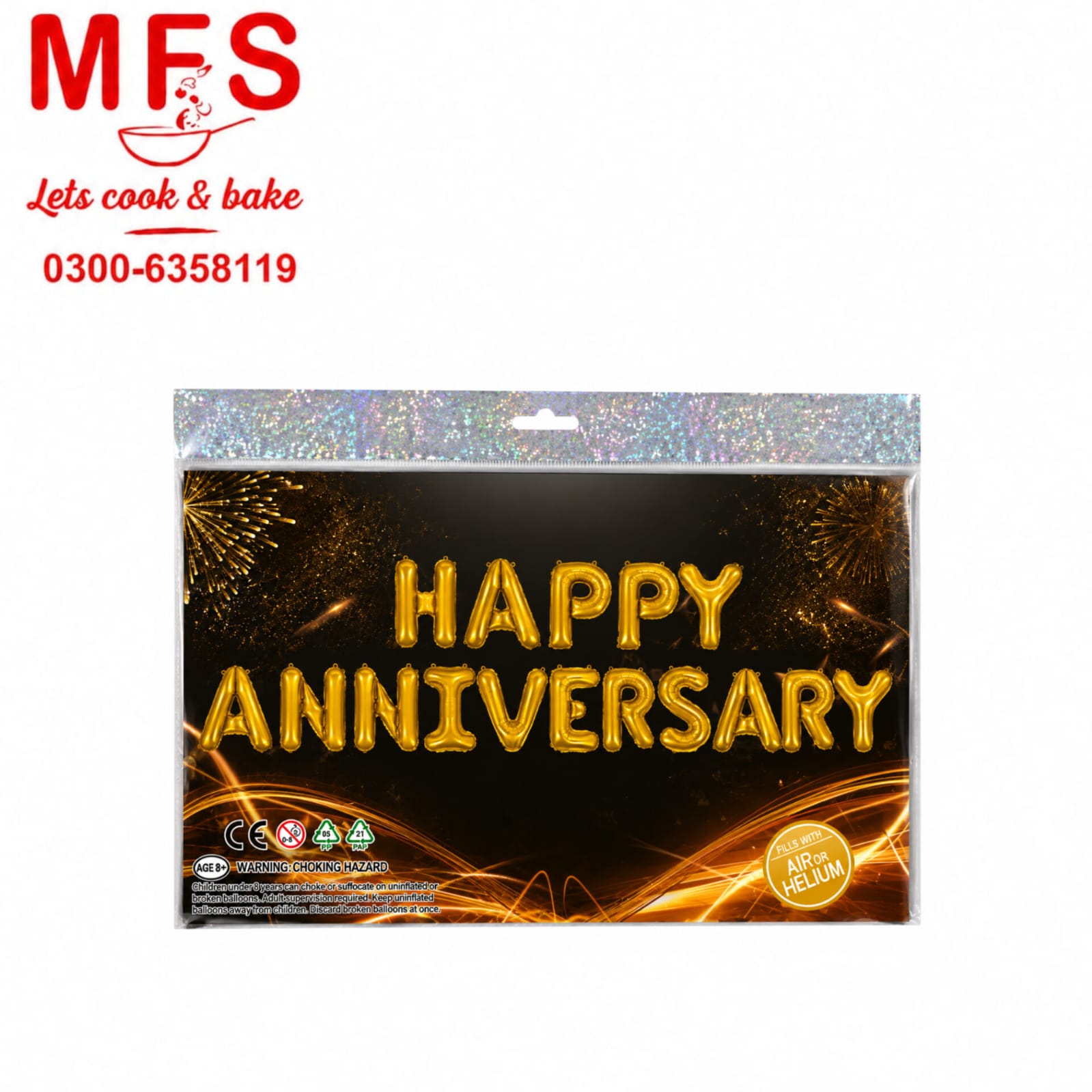 HAPPY ANNIVERSARY letters foil balloons (16 Letters)