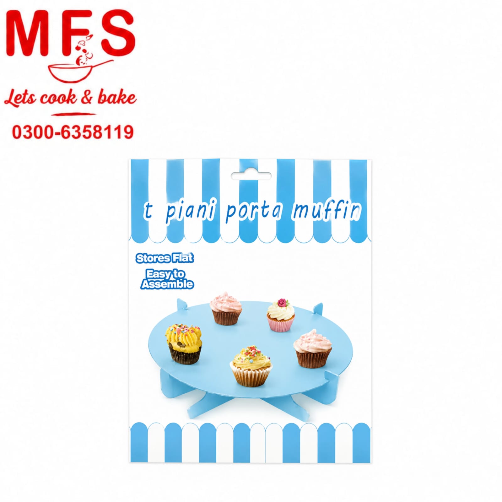 3-Tier Cupcake Stand, White Polka Dots Pattern Cardboard