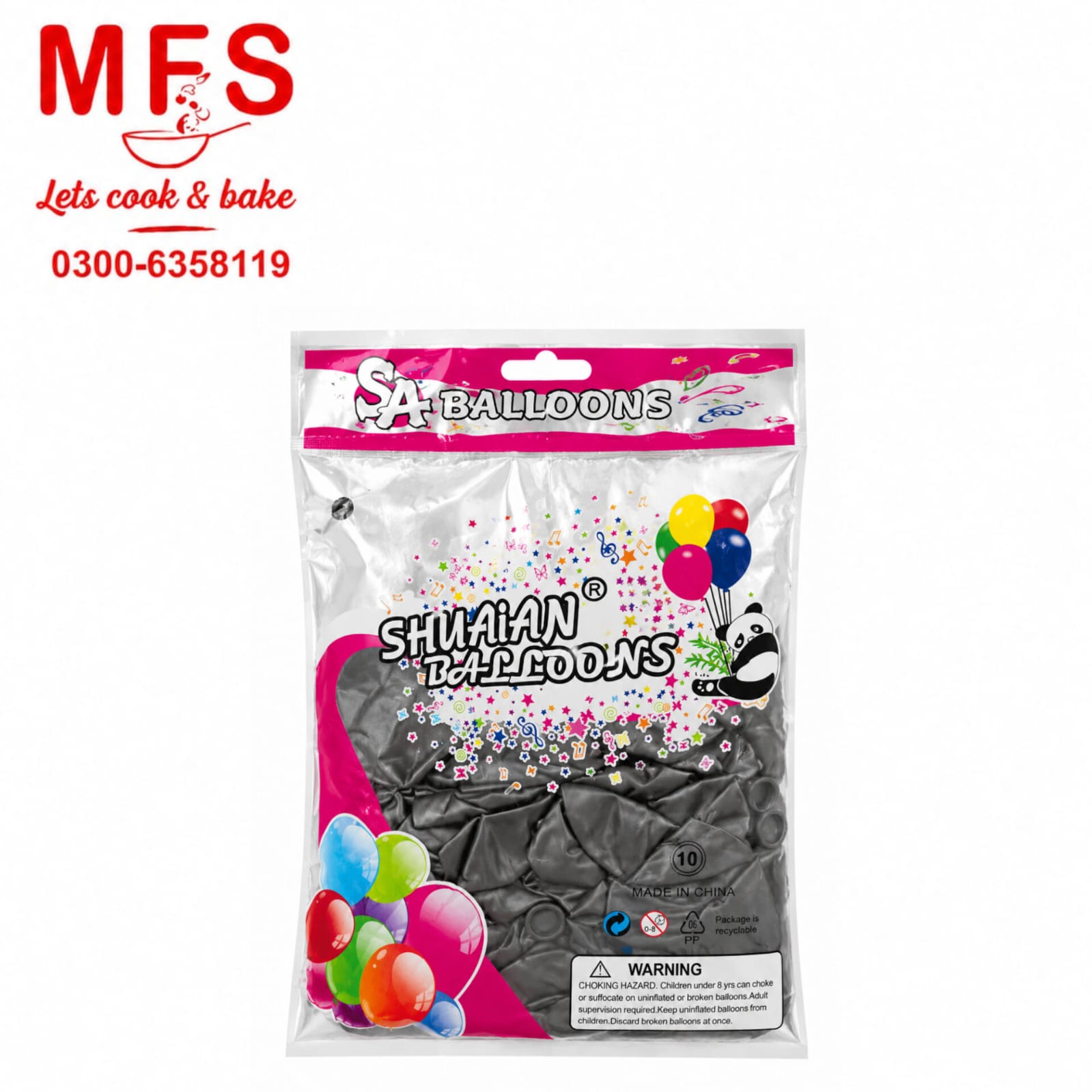 Chrome Black Balloons ( Pack Of 50 Pcs)- Large Size