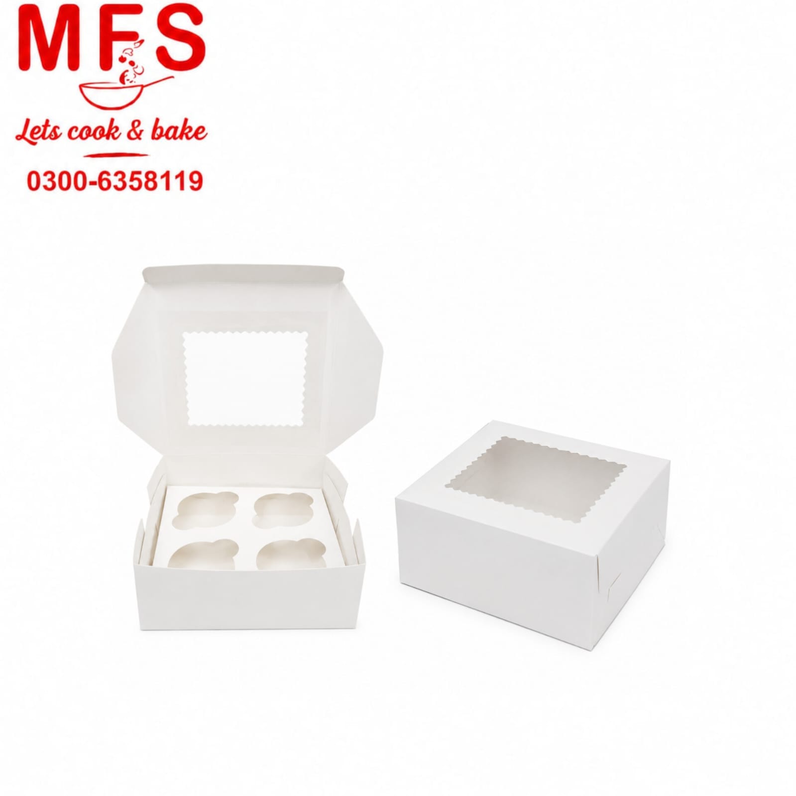 4 Cavity Cup Cake Boxes