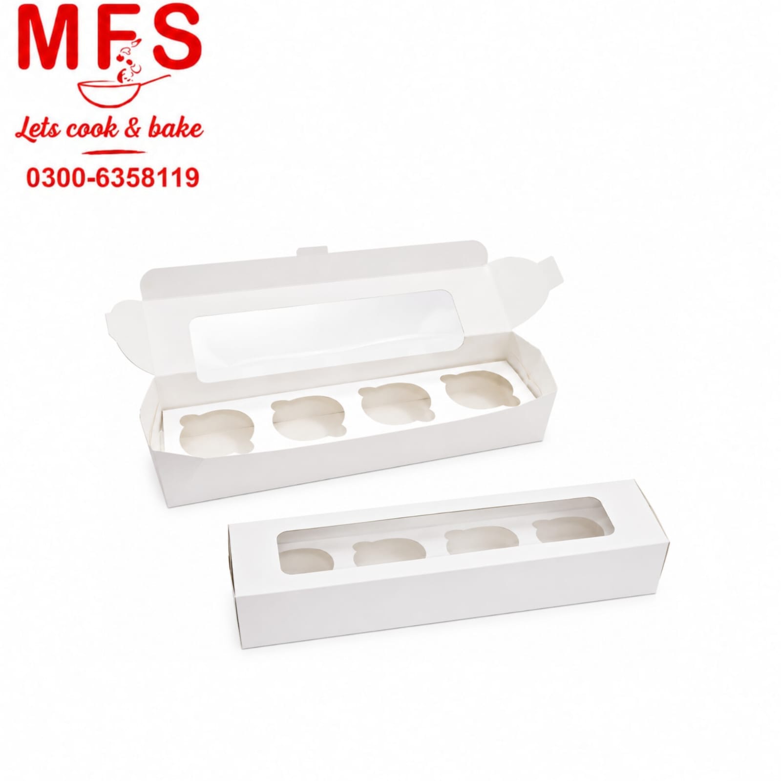 4 cavity cup cake box