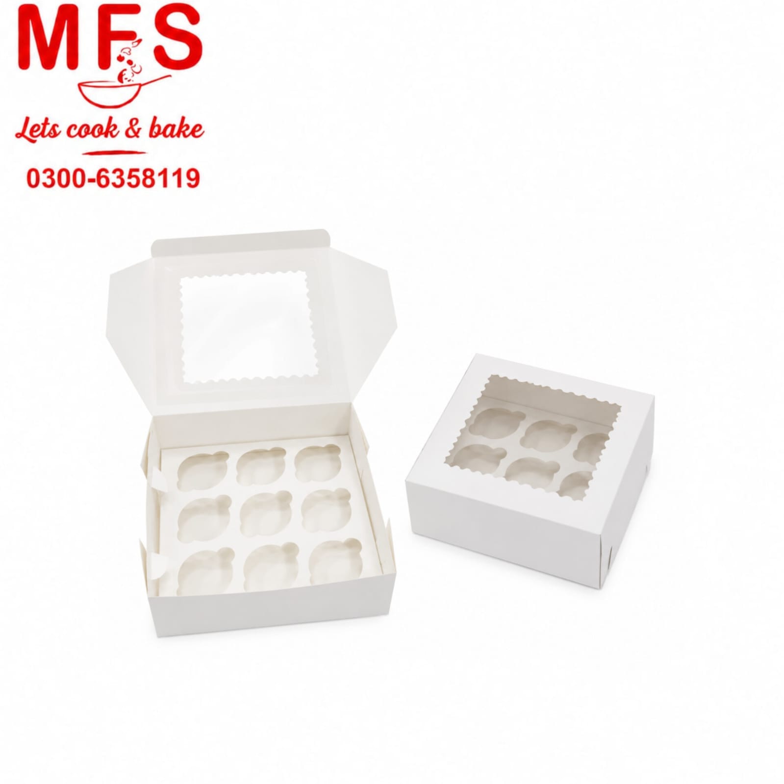9 cavity Cup cake Boxes