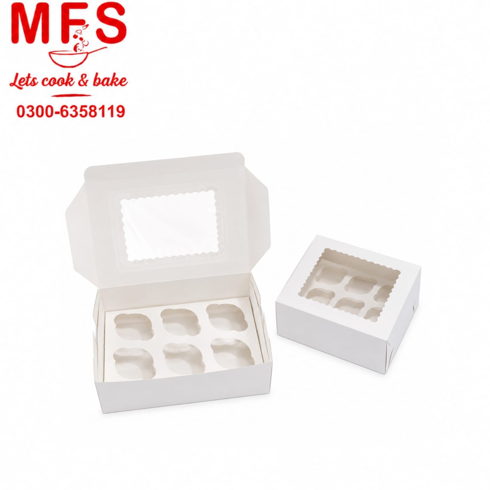 6 cavity cup cake boxes