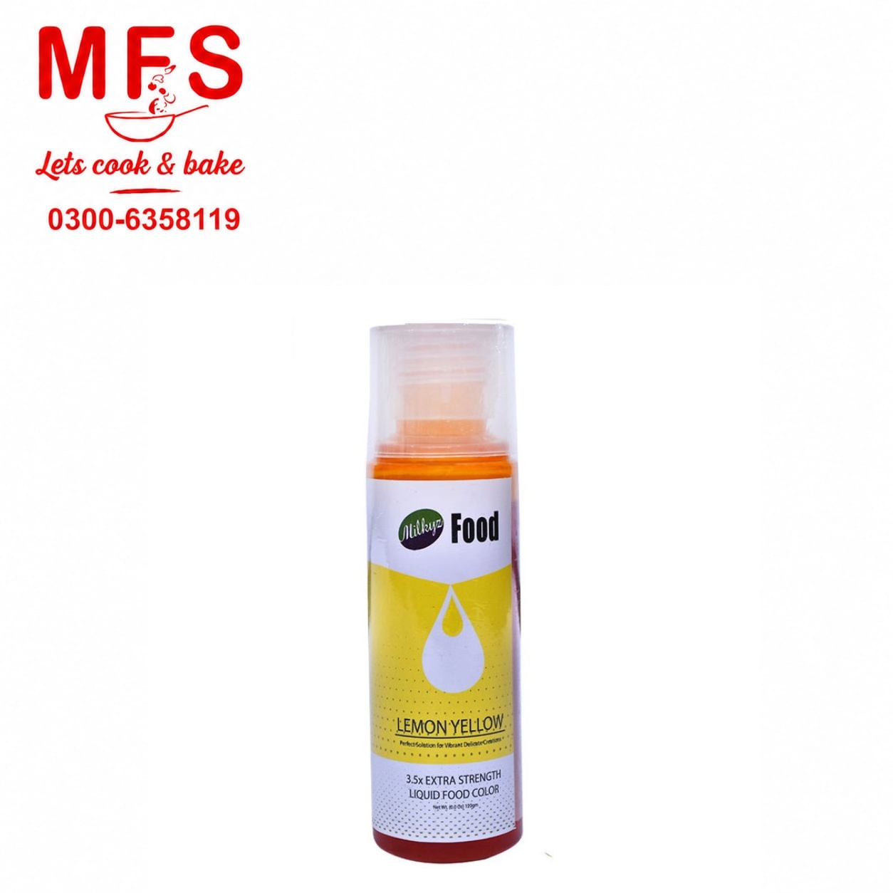 Milkyz Food Liquid Food Color Lemon Yellow 120ML Bottle