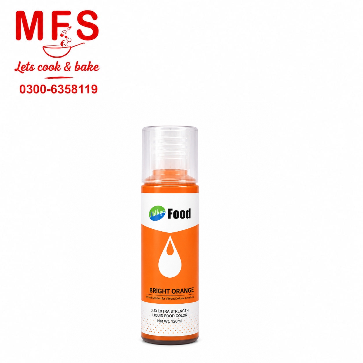 Milkyz Food Liquid Food Color Bright Orange 120ML Bottle