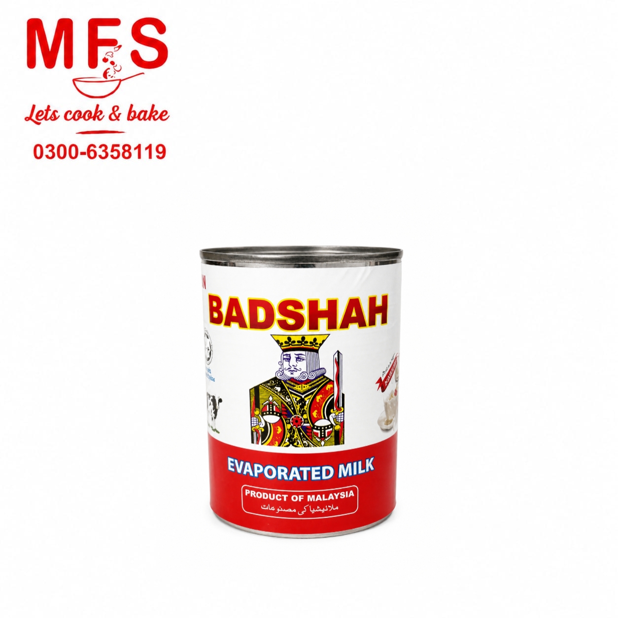 Badshah Evaporated Milk (390g)